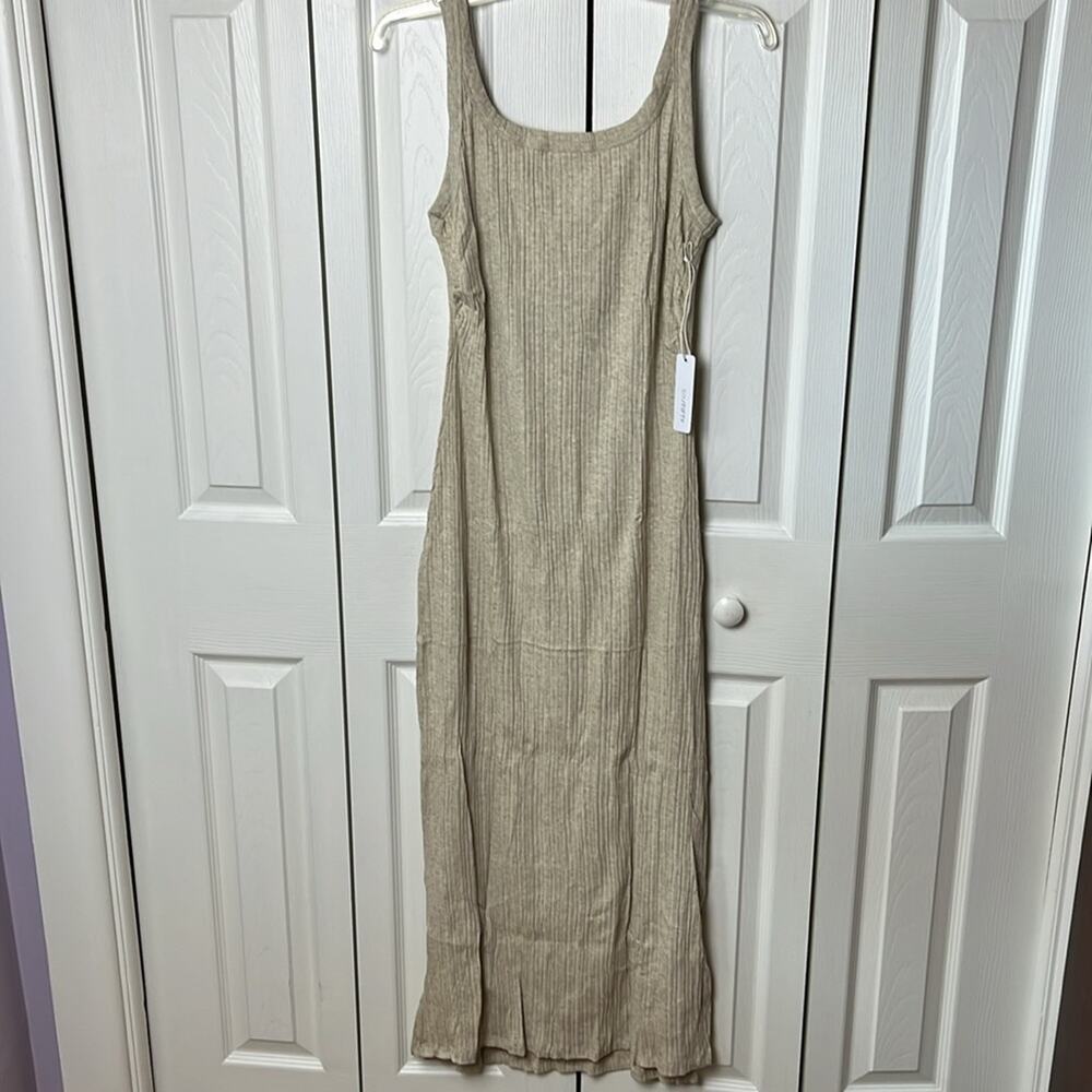 Six Fifty Ribbed Maxi Dress Tan Large